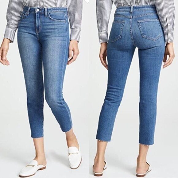 NEW L'AGENCE El Matador Medium Wash Cropped Skinny Jeans Size 25 - Picture 1 of 6